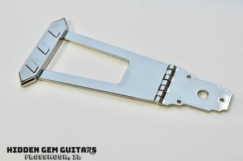 New! Gibson OEM "Diamond Hinge" Trapeze Tailpiece - Nickel - fits ES-175, L-4, Tal Farlow and others! image 1