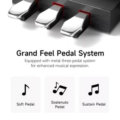 DDP-200 PRO 88-Key Digital Piano – Hammer Action, Touchscreen, 50W Speakers & Bluetooth image 4
