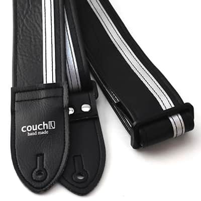 Couch  Black With Silver Racer X Guitar Strap image 4