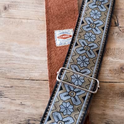 Vintage Gold 60s/70s Hippie Guitar Strap / Real Suede Backing / Handmade in the UK image 4