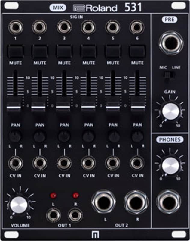 Roland System-500 531 Eurorack Mixer Module 2016 - Present - Black image 1