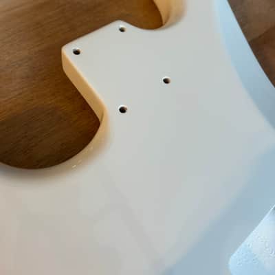 Thinline Semi-Hollow Strat Body HSS with F Hole - Gloss White image 8