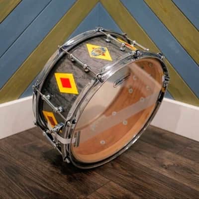 Ludwig  USA 110th Anniversary Legacy Mahogany 2019 - Charcoal Birdseye Maple Diamond Flash Inlay image 3