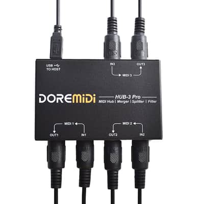 DOREMiDi MIDI HUB-3 Pro Supports Connecting MIDI DIN Devices To Computers MIDI Port Routing and MIDI Message Filtering image 1
