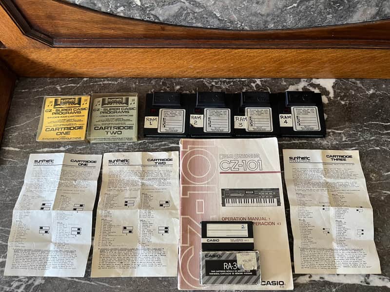 Vintage Casio CZ Synth Lot: RA-3 and 4x EZCZ cartridges image 1