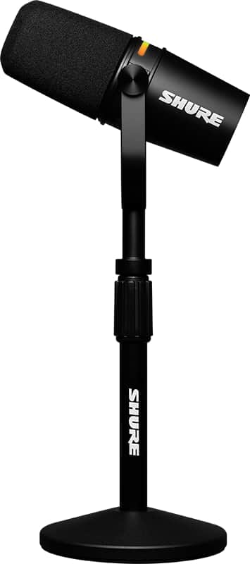 Shure MV7+ XLR/USB-C Dynamic Podcasting Microphone (Black) Including Gator Stand image 1