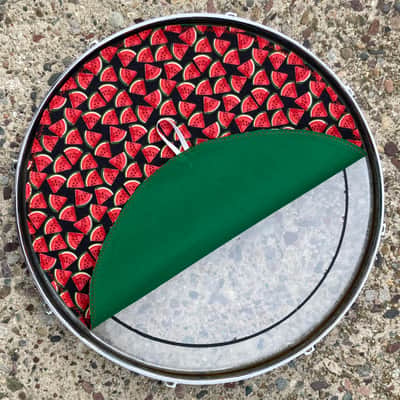 16" Drum Bunny reversible cloth drum cover - partial mute - dampener - compare to Drum Tortillas and Big Fat Snare image 2