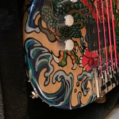 Left handed Carvin Custom Bass Natural w/ custom Dragon Artwork image 5
