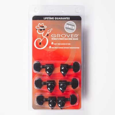 Grover 102-18BC Original Rotomatic 18:1 3x3 Guitar Tuners Black Chrome