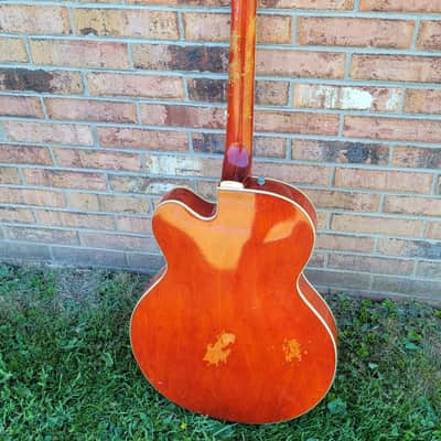 1957 Gretsch Model 6120 Chet Atkins Hollowbody Electric Guitar Amber Red Cowboy Case Great Player & Sound image 7