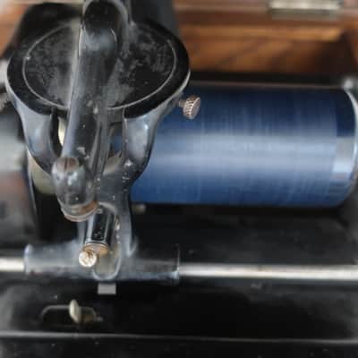 Vintage 1915 Edison Amberola Model 30 Cylinder Phonograph Dark Oak Motor Winds And Runs Works Great 10 Cylinders Original Poster & Brochure Amazing Condition Very LOUD! Wind Up No Electricity Needed Conversation Piece & Work Of Art! image 6