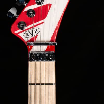EVH Striped Series 5150 Maple Fingerboard Red with Black and White Stripes (377) image 5