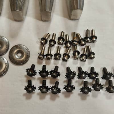 Vintage 1935-48 Slingerland Radio King Bass Drum Streamline Lug Set (20) Nickel NOB 3" Chicago USA image 6