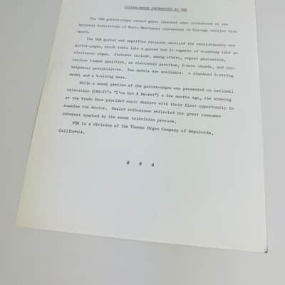 Vox / Thomas Organ 12-Piece Dealer Press Kit 1966 image 14