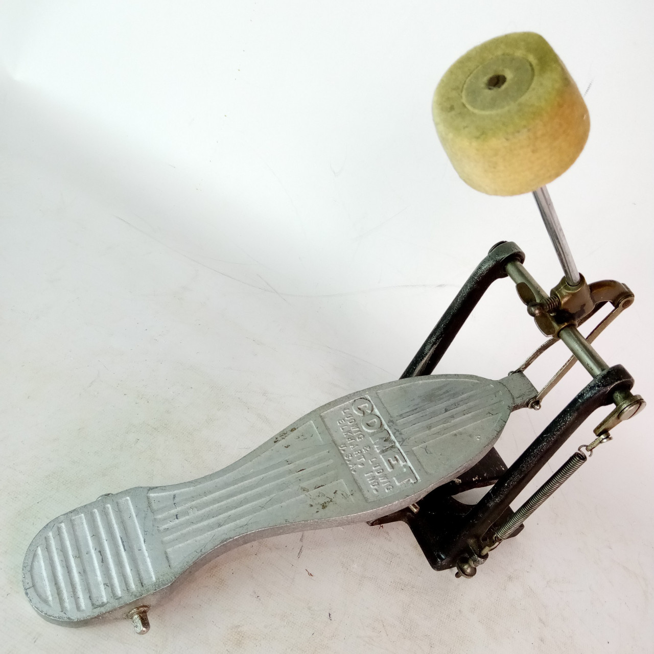 Ludwig &Ludwig #317 Comet Bass Drum Pedal Vintage 40s Elkhart,IN USA Double-Post — main photograph