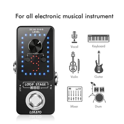 Looper Guitar Pedal with Tuner – 9 Loops, 40-Minute Recording & Unlimited Overdubs image 9