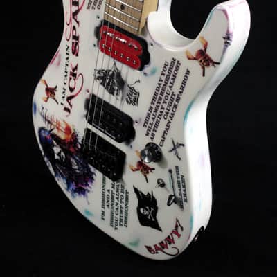 Custom Painted And Upgraded Dean Custom Zone Guitar - Aged and Worn With Graphics And Reverse Headstock image 4