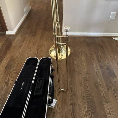 Bach TB301 Student Model Tenor Trombone 2010s - Clear-Lacquered Brass image 4