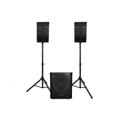 Gemini Sound LRX-448 Portable Line Array System - 12" Subwoofer, 1000W Peak Power, 4 Satellite Speakers, Bluetooth & USB Playback, Perfect for DJs, Podcasters, Live Performances image 1