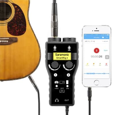 Saramonic SmartRig+ 2-Ch XLR/3.5mm Microphone Audio Mixer (Phantom Power Preamp, Guitar Interface) image 1