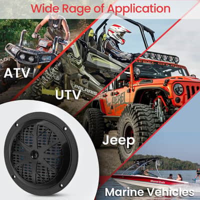 Pyle 5.25 Inch Dual Marine Speakers - 2 Way Waterproof and Weather Resistant Outdoor Audio Stereo Sound System with 100 Watt Power, Polypropylene Cone and Cloth Surround - 1 Pair - PLMR51B (Black) image 6