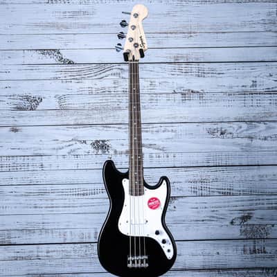 Squier Sonic Bronco Bass Guitar | Black w/White Pickguard image 3