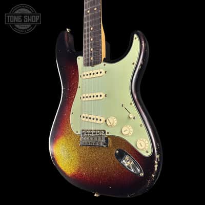 Fender Custom Shop 1963 Stratocaster Relic 3 Tone Sunburst Sparkle w/case TSLTD4OF10 image 2