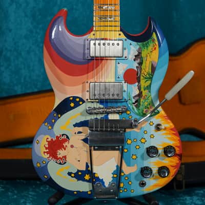 Vintage Gibson 1965 SG Standard Hand Painted Fool with autographed Eric Clapton Cream record usa 60s image 19