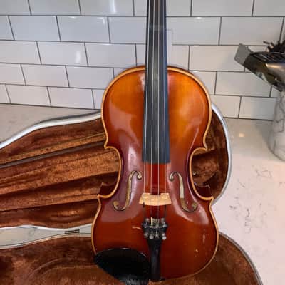 E.R. Pfretzschner Copy of Antonius Stradivarius Jr Violin W/Case & Bow 1977 Natural Finish, 22" L image 1