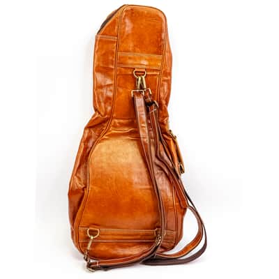 Brown Leather Gig Bag for Mini Guitar Travel Case 31" x 12" image 2