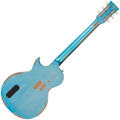 VINTAGE V120 ICON ~ DISTRESSED GUN HILL BLUE ON SUNBURST image 2