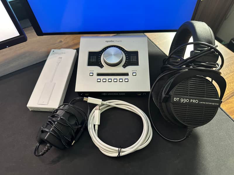 Universal Audio Apollo Twin DUO Thunderbolt Audio Interface + Beyerdynamic DT 990 Pro Limited Edition Headphones Bundle image 1