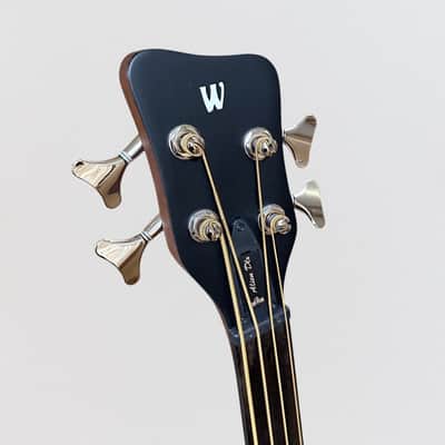 Warwick Rockbass Alien Deluxe 4 String Fretless Acoustic Electric Bass Guitar - Natural image 11