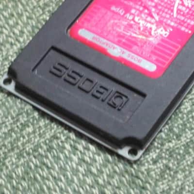 used genuine Boss Pink Label Taiwan Bottom Plate MISSING Serial Number (from 1998) - Pink Bottom Label, silver text / graphic, silver metal bottom plate (was originally from a BF-2 pedal) NO pedal / NO other items / NO screws image 12