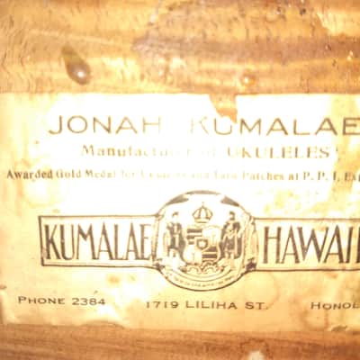 Jonah Kumalae Gold Award Koa Soprano Ukulele 1915-1919 Natural image 12