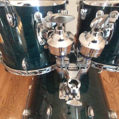Yamaha Oak custom drums made in Japan uzikuri emerald lacquer pro heads excellent image 9