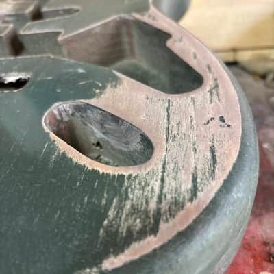Stratocaster Body, Nitro paint, Dark green relic, 100% handcrafted in Italy image 5
