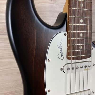 Godin Session HT Electric Guitar Bourbon Burst RN image 4