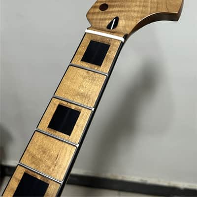 Big head 22fret Roasted Flame Maple Electric guitar neck part block inlay Satin image 2