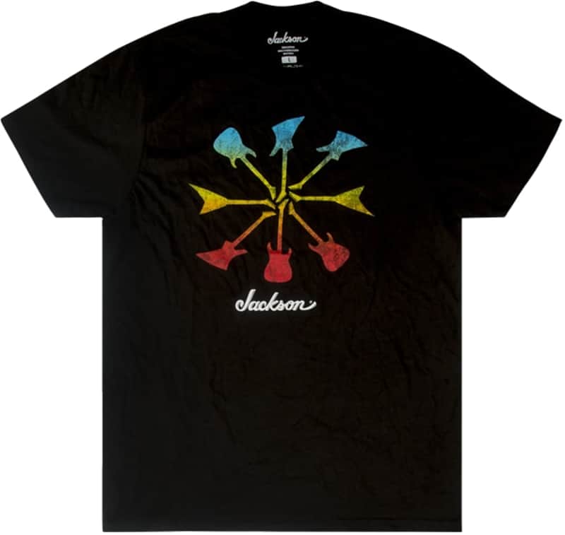 Jackson Guitars Guitar Shapes Logo Men's Tee T-Shirt, Black, SMALL (S) image 1