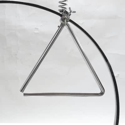 Ludwig Spring Cymbal Arm with Script Logo, 13" Ludwig Ride/Crash Cymbal with Script Logo, 10" Triangle, Traps Era 1920s-30s / INSPECTED & TESTED image 4