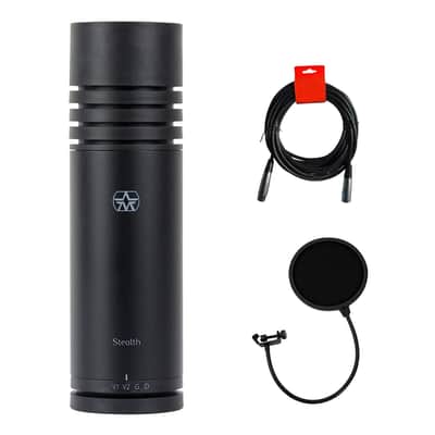 Aston Microphones Stealth 4-Voice Dynamic Microphone with Pop Filter & XLR-XLR Cable Bundle image 1