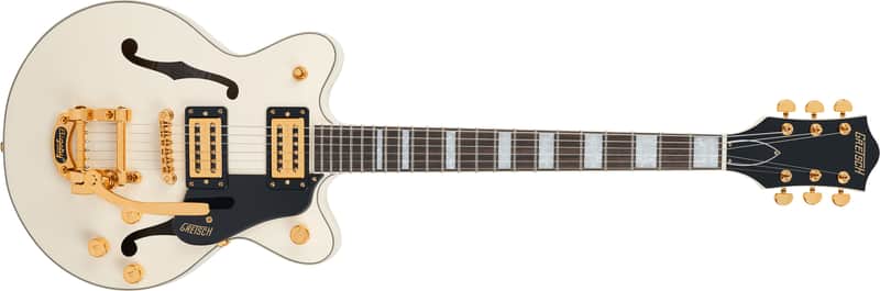 Gretsch G2655TG Streamliner Center Block Jr. Double-Cut with Bigsby LTD Laurel FB Vintage White