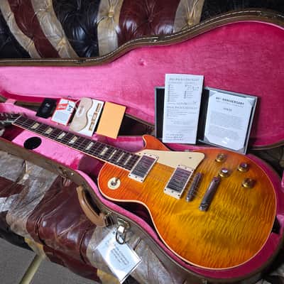 Gibson Les Paul Standard R0 1960 V2 60th Anniversary ARTIST OWNED by THE DARKNESS Dan & Justin Hawkins Orange Lemon Burst R9 59 60 Historic Custom Shop Reissue 1959 Transition Model image 7