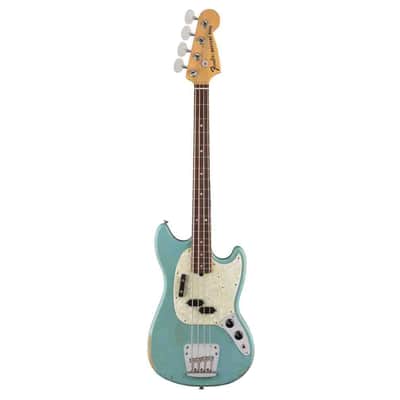 Fender JMJ Road Worn Mustang Bass - Faded Daphne Blue image 1