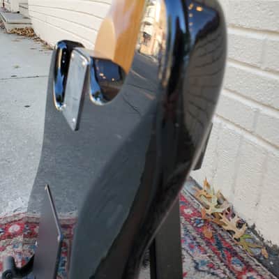 80s/90s Epiphone (Epi) Stratocaster Style Guitar MIK Black on Black w Gig Bag ~ Very Good+ Condition image 8