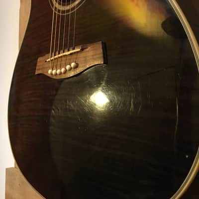Ibanez AEF30E Cutaway Acoustic Electric Guitar Trans Flame Black image 9