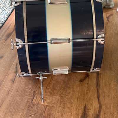Roger's  14 x 20" Mercury Model Blue and Silver Duco Bass Drum Vintage 50's - 60's image 6