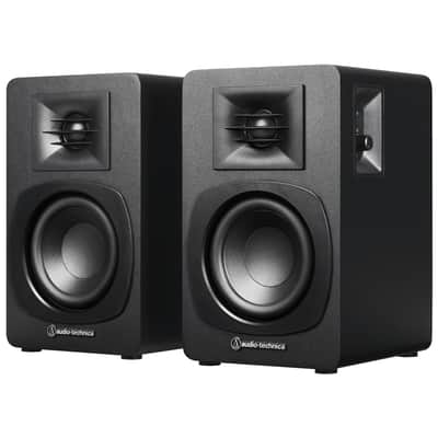 Audio-Technica AT-SP3X Powered Bookshelf Speakers (Pair, Black) - 3" image 2