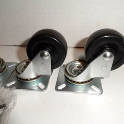 Set of 4 Crate 4x12 CAB Caster Casters Wheel Wheels Speaker Cabinet Amp Swivel Guitar Bass Road Case image 4